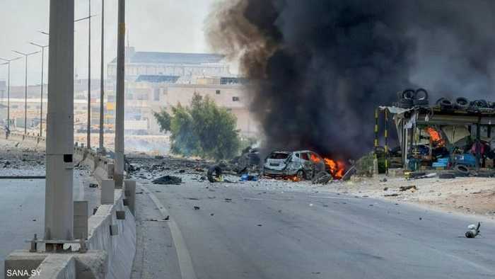 إصابة 8 أشخاص بانفجار مستودع ذخيرة على طريق سرمدا بريف إدلب